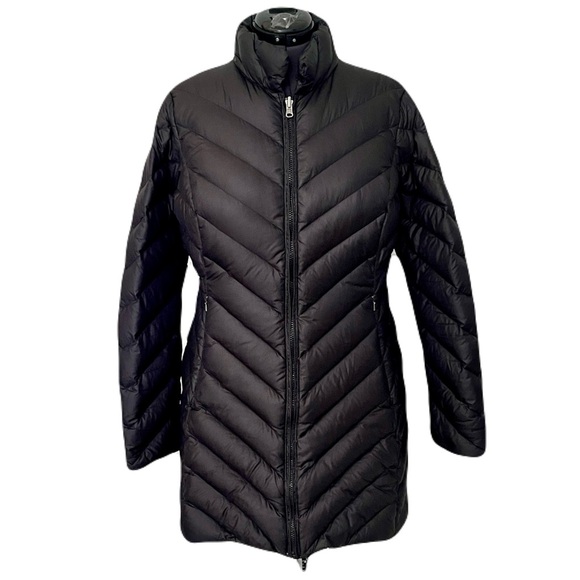 Patagonia Black Chevron Quilted, Down Filled Puffer Coat, Size L - Picture 1 of 11
